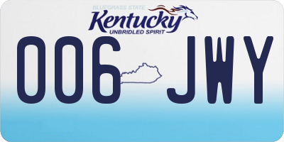 KY license plate 006JWY