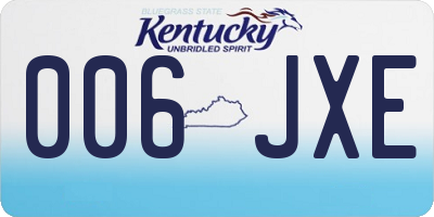 KY license plate 006JXE