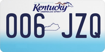 KY license plate 006JZQ