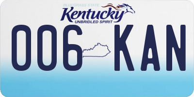 KY license plate 006KAN