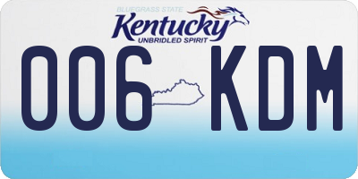 KY license plate 006KDM