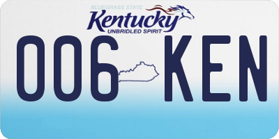 KY license plate 006KEN