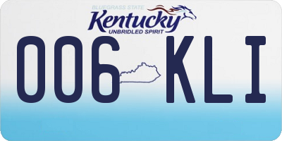 KY license plate 006KLI