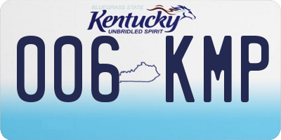 KY license plate 006KMP