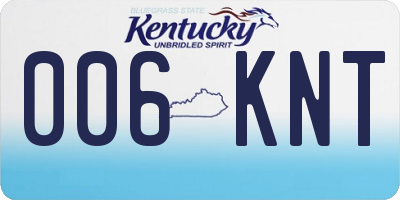 KY license plate 006KNT
