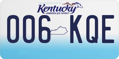 KY license plate 006KQE