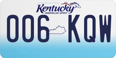 KY license plate 006KQW