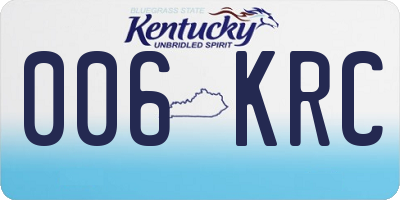 KY license plate 006KRC