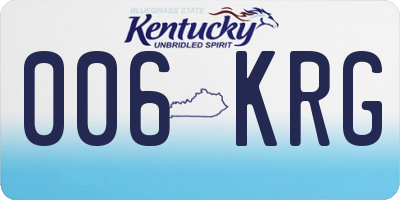 KY license plate 006KRG