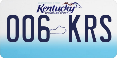 KY license plate 006KRS