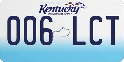 KY license plate 006LCT