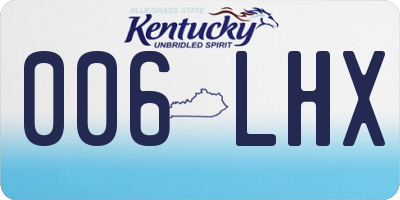 KY license plate 006LHX
