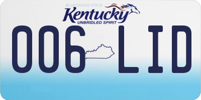 KY license plate 006LID