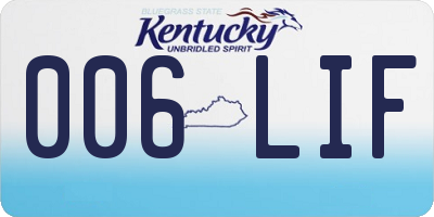 KY license plate 006LIF