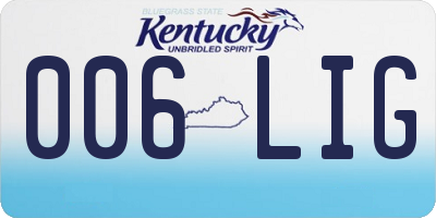 KY license plate 006LIG