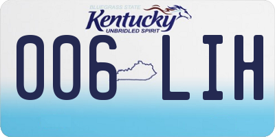 KY license plate 006LIH