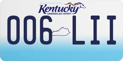 KY license plate 006LII