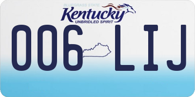 KY license plate 006LIJ