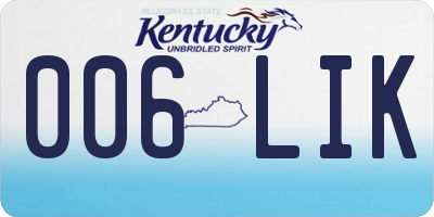 KY license plate 006LIK