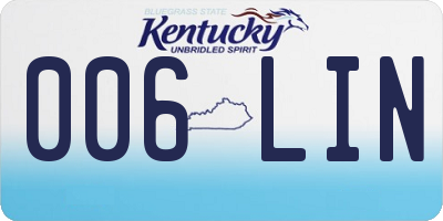 KY license plate 006LIN