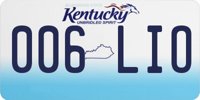 KY license plate 006LIO