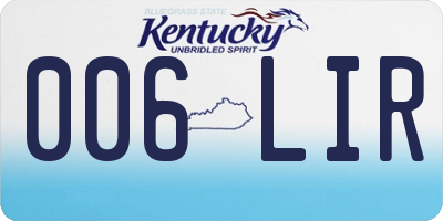 KY license plate 006LIR