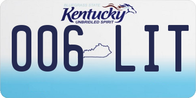 KY license plate 006LIT