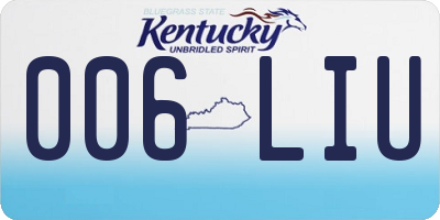 KY license plate 006LIU