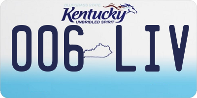 KY license plate 006LIV