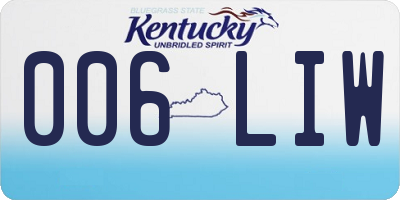 KY license plate 006LIW