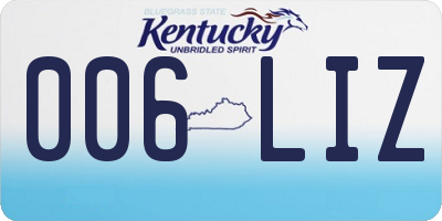 KY license plate 006LIZ