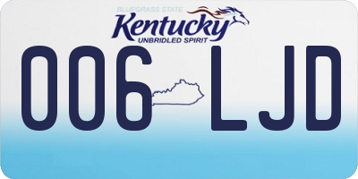 KY license plate 006LJD