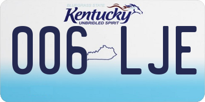 KY license plate 006LJE