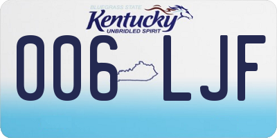 KY license plate 006LJF