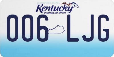 KY license plate 006LJG