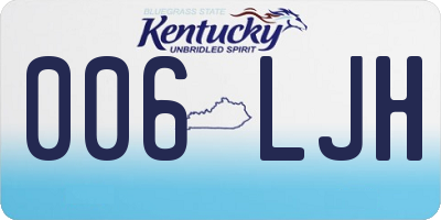 KY license plate 006LJH