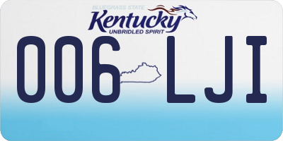 KY license plate 006LJI