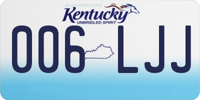 KY license plate 006LJJ