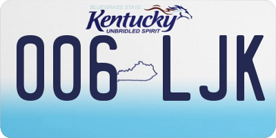 KY license plate 006LJK