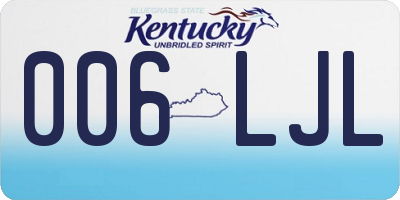 KY license plate 006LJL
