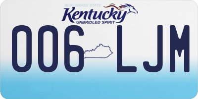 KY license plate 006LJM