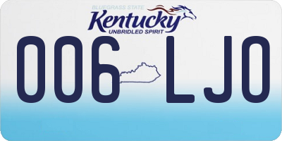 KY license plate 006LJO