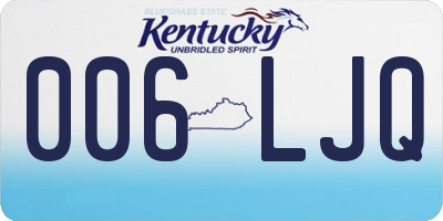 KY license plate 006LJQ