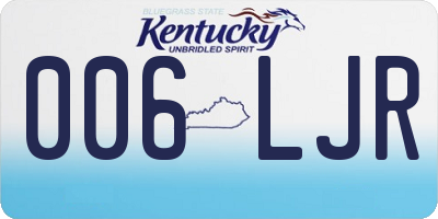 KY license plate 006LJR