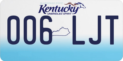 KY license plate 006LJT