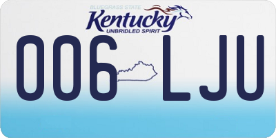KY license plate 006LJU