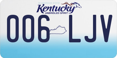 KY license plate 006LJV