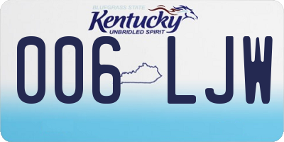 KY license plate 006LJW