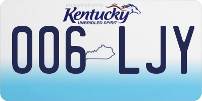 KY license plate 006LJY