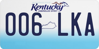 KY license plate 006LKA